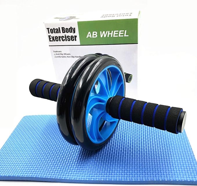 Abdominal Muscle Training Rollers, 5-In-1 Roller Kit with Knee Pads, Push-Up Bars, Handle Grips, Skipping Ropes, Home Gym Exercise Kits Suitable for Physical Training