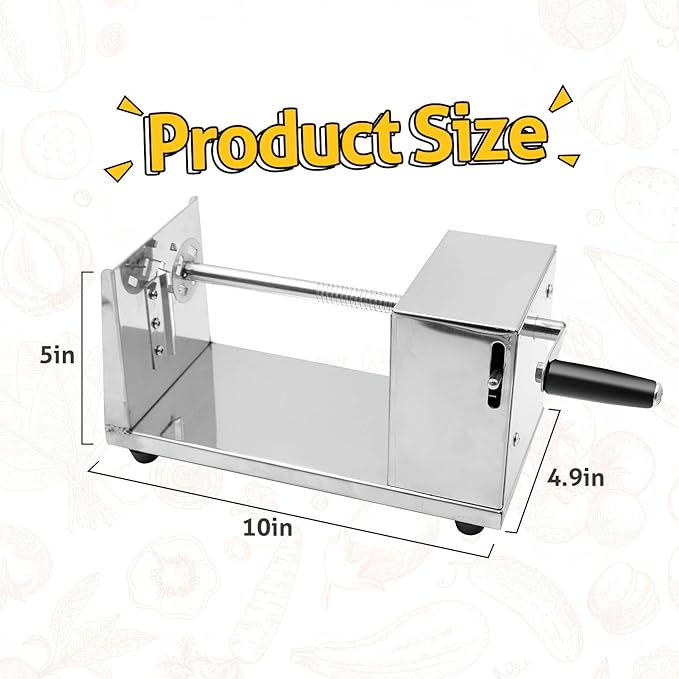 RioRand Manual Stainless Steel Twisted Potato Slicer Spiral Potato Cutter French Fry Graters Potato Tornado Twister