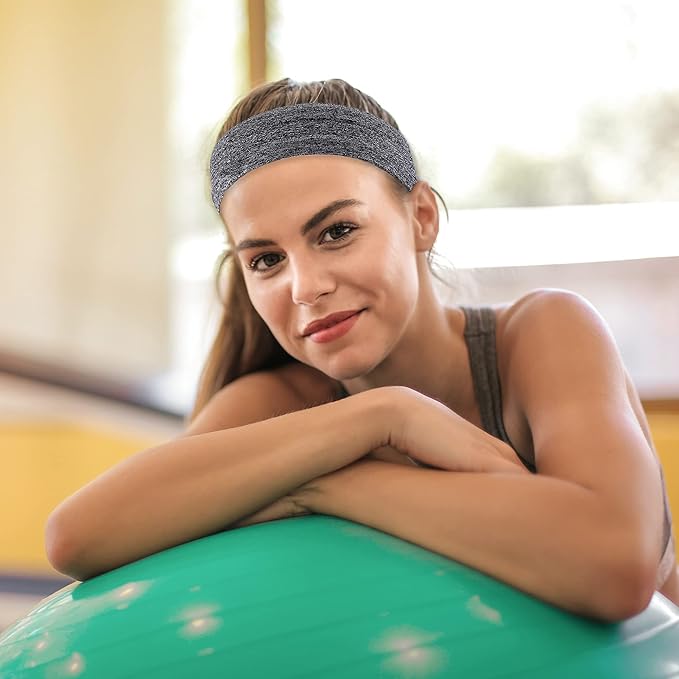 Sweat Bands Headbands for Women, Workout Headbands for Women, Moisture Wicking for Womens Sports Headband, All Hair Style and Head Size, Cool Feel, Quickly Dry (4PCS)