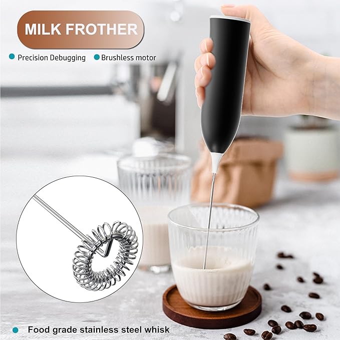 Handheld Coffee Frother,USB-Rechargeable Hand Frother,Adjustable Handheld Milk Frother for Cappuccinos, Hot Chocolate, Milkshakes, Egg Mix