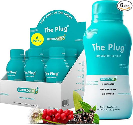The Plug Liver Cleanse Detox & Repair Drink - Plant Based Herbal Electrolyte Drink for Liver Support & Health, Bloating Relief, Restore Antioxidants & Minerals | Liver Complex Energy Drink (6-Pack)