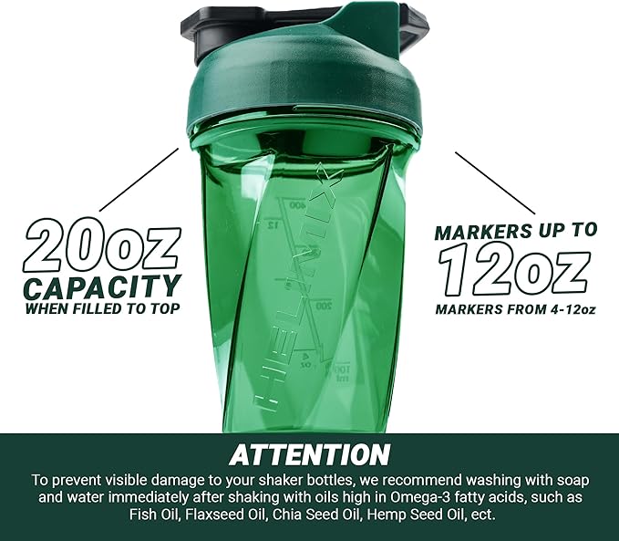 HELIMIX 1.5 Vortex Blender Shaker Bottle Holds upto 28oz | No Blending Ball or Whisk | USA Made | Portable Pre Workout Whey Protein Drink Shaker Cup | Mixes Cocktails Smoothies Shakes | Top Rack Safe