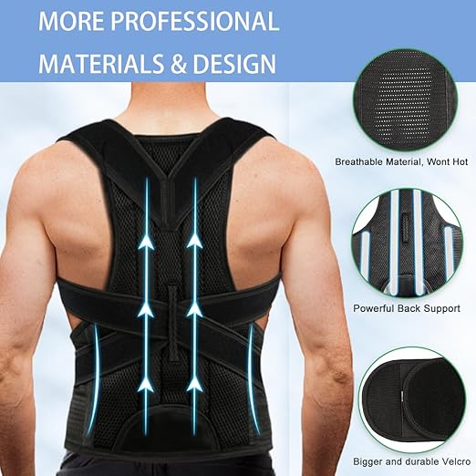 Back Brace Posture Corrector for Women Men -Adjustable and Breathable Support Scoliosis for Waist - Improve Back Posture for Body Correction and Lumbar Support S(24"-29")