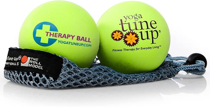 YOGA TUNE UP® Therapy Balls in Tote by Tune Up Fitness - Massage Balls for Trigger Point, Pressure Point & Myofascial Release - Use as Single or Peanut Ball for Pain Relief & Relaxation (Apple Green)