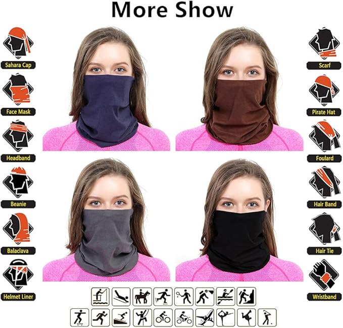 Neck Gaiter Headband Headwear Head Wrap Face Mask Magic Scarf Bandana for Men and Women