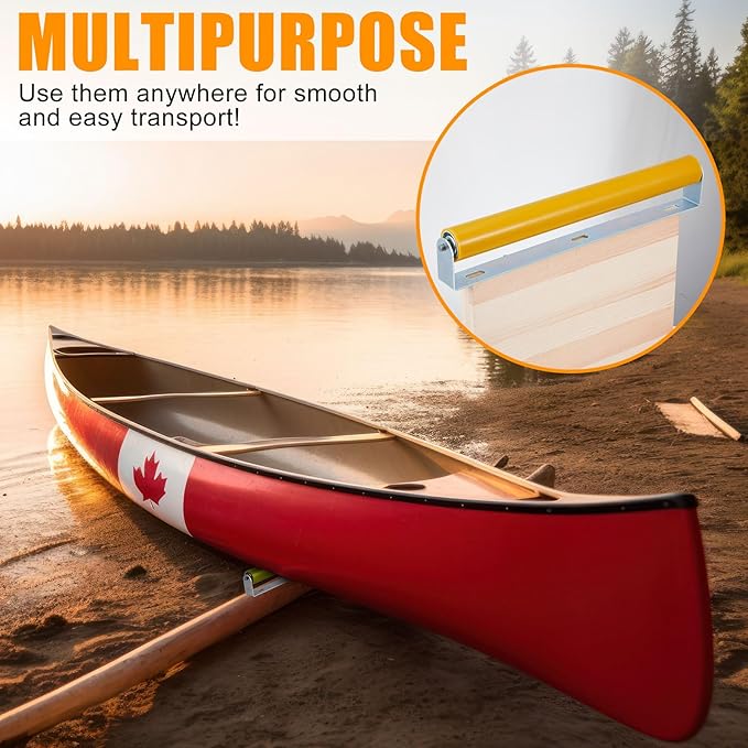 Therwen Boat Trailer Roller with Bracket Set Conveyor Rollers 1.5" Diameter Kayak Roller Metal Roller with Bracket for Transporting Raft Industrial Use