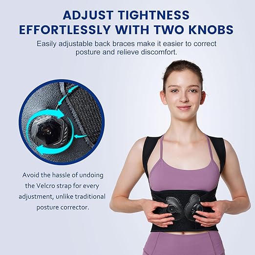 Posture Corrector for Women&Back Brace for Men-Knob Adjustable Back Support Straightener-Upper and Low Back Pain Relief-Scoliosis, Shoulder Posture Corrector- Neck Hump, Hunchback XL(27"-33")