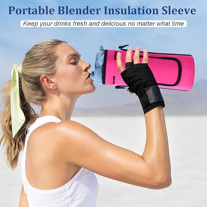 Storage Sleeve Bag for Ninja Blast Portable Blender with Shoulder Strap and Accessory Pocket Compatible with Ninja BC151NV/BC51NV/BC151BK/BC151CR/BC151EM/BC151PR/BC151WH Blast Portable Blender(Black)