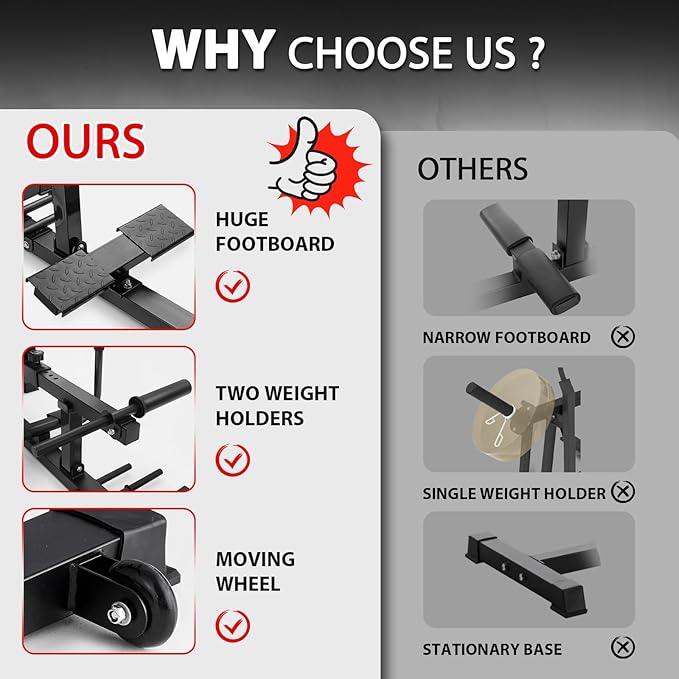 GMWD Adjustable Seated Calf Raise Machine With Band Pegs for Leg Training and Exercise - Home Gym Equipment