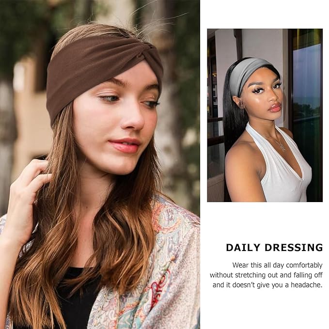 DRESHOW Headbands for Women Girls Vintage Headband Knotted Headwraps Criss Cross Hair Bands Accessories