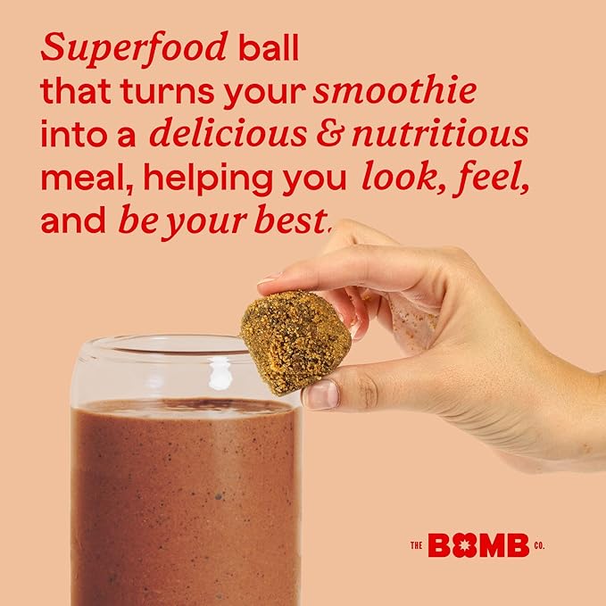 The Bomb Co. Blender Bomb, Peanut Butter Blast, Superfood Smoothie Mix with Chia Seeds, Hemp Seeds, Peanuts, & Amino Acids for Antioxidants, Gluten Free, High Fiber, 10 Servings