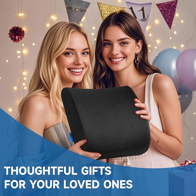 Lumbar Support Pillow for Office Chair, Memory Foam Office Chair Back Support,Lower Back Pillow for Car Seat, Back Pain Relief, Back Pillow for Chair with Adjustable Strap and Mesh Washable Cover