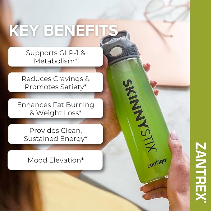 SkinnyStix Lime GLP-1 Support Powder Energy Drink, Metabolic Support, Appetite Control, Natural Energy Boost | 30 Single-Serving Packets