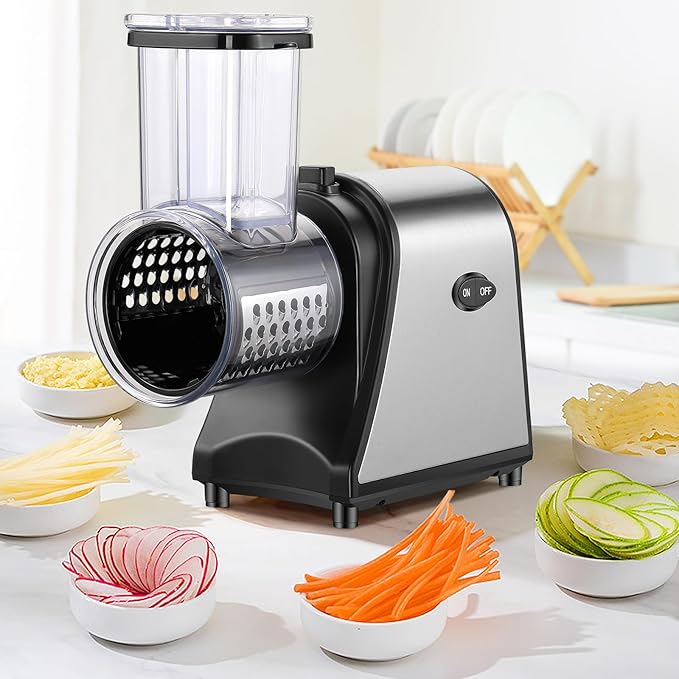 Nictemaw Electric Cheese Grater 250W, Cheese Shredder, Professional Electric Slicer Shredder for Potatoes, Carrots, Veggies, Upgraded