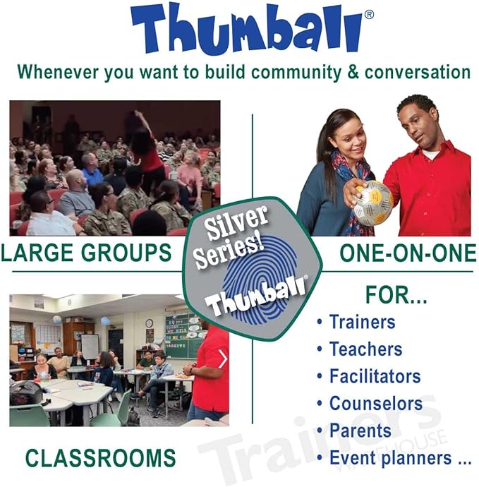 Trainers Warehouse 6" Thumball Collection, 32 Prompts for Conversation, Team Building, Relationship and Training