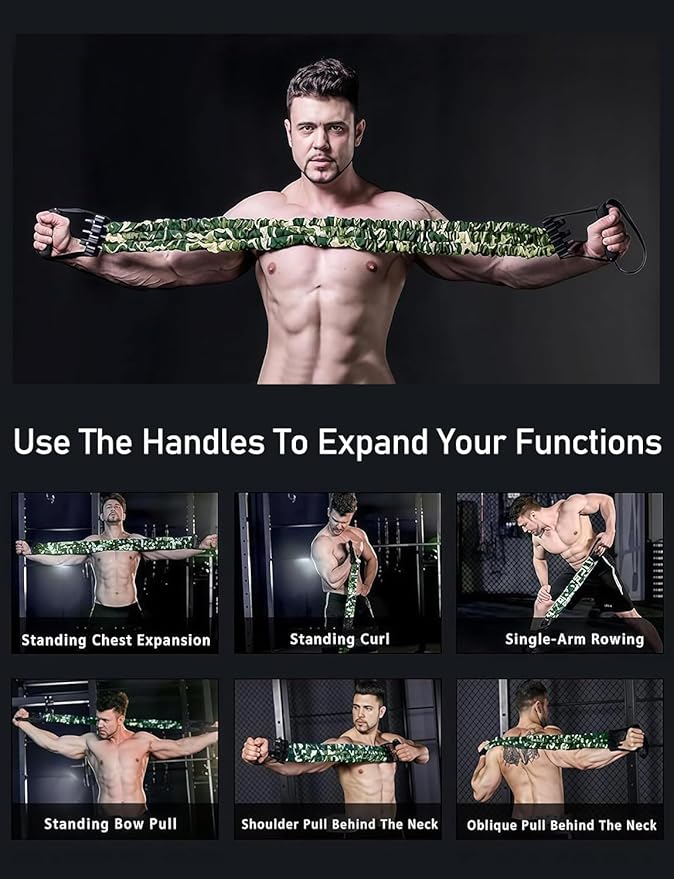 Natural Latex 3-Hole Resistance Stretcher,Chest Expander Stretch Bands for Men,2025 New 3-Way Natural Latex Resistance Band