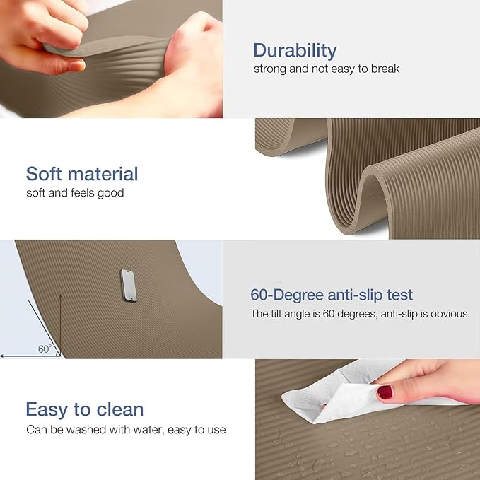 Thick Yoga Mat Non Slip, Large Size 72" L x 32" W x 0.6" TH, Premium Exercise & Fitness Mat with Carrying Strap and Bag, Workout Mats for Home