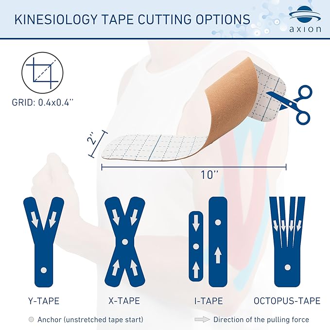 Kinesiology Tapes PRECUT Black Beige | 50 Pre-Cut Sport Tape Strips 10x2 in | Waterproof • Skin-Friendly • Elastic | Kinesiology Tapes Ideal for Sports