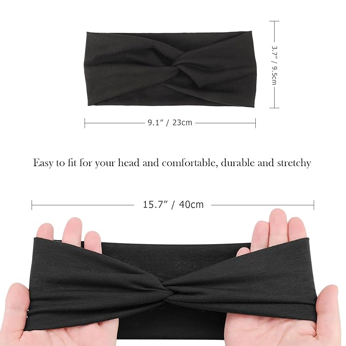 DRESHOW Headbands for Women Girls Vintage Headband Knotted Headwraps Criss Cross Hair Bands Accessories