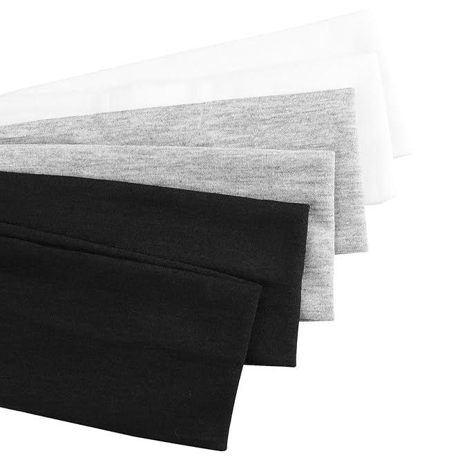 DERAYEE Headbands for Women, 6 Pcs Elastic Headbands Soft Fabric Non Slip Hair Bands for Women Yoga Sports Workout (9 x 2.5 Inch)