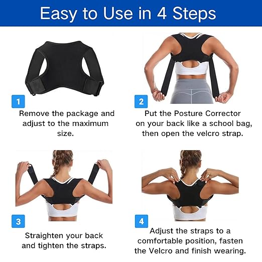 Posture Corrector for Women, Breathable Back Brace Posture Corrector, Adjustable Back Support Brace, Posture Corrector for Men, Back Straightener Posture Corrector, Relief for Neck, Shoulder Pain