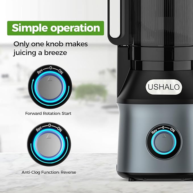 Cold Press Juicer, Juice Extractor Machine with 5.5" Extra Large Feed Chute, 300W Slow Masticating Juicer for Whole Vegetables and Fruits, 1.8L Auto-Feed Time-Saver, Easy to Clean