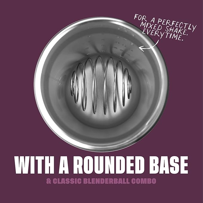 BlenderBottle Sport Insulated Stainless Steel Shaker Bottle with Wire Whisk, 24-Ounce, Plum – Protein Shakes & Hydration for Athletes & Fitness Enthusiasts, Easy Mixing, Keeps Drinks Cold, Lockable Lid