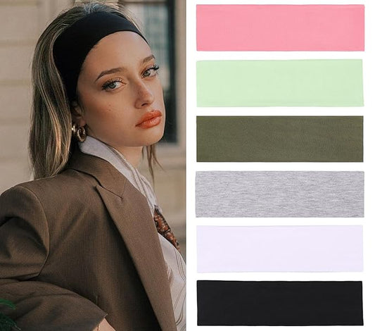 Leeven Headbands for Women Hair Cotton Headband Non-slip Stretchy Elastic Head Wrap Holder Hair Accessories