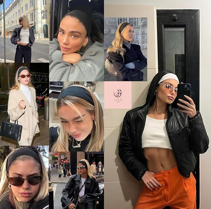 Headbands for Women 16 Pack Elastic Hair Bands for Women' Hair Non Slip Soft Cloth Fabric Head Bands Hair Accessories, Fashion Womens Headband