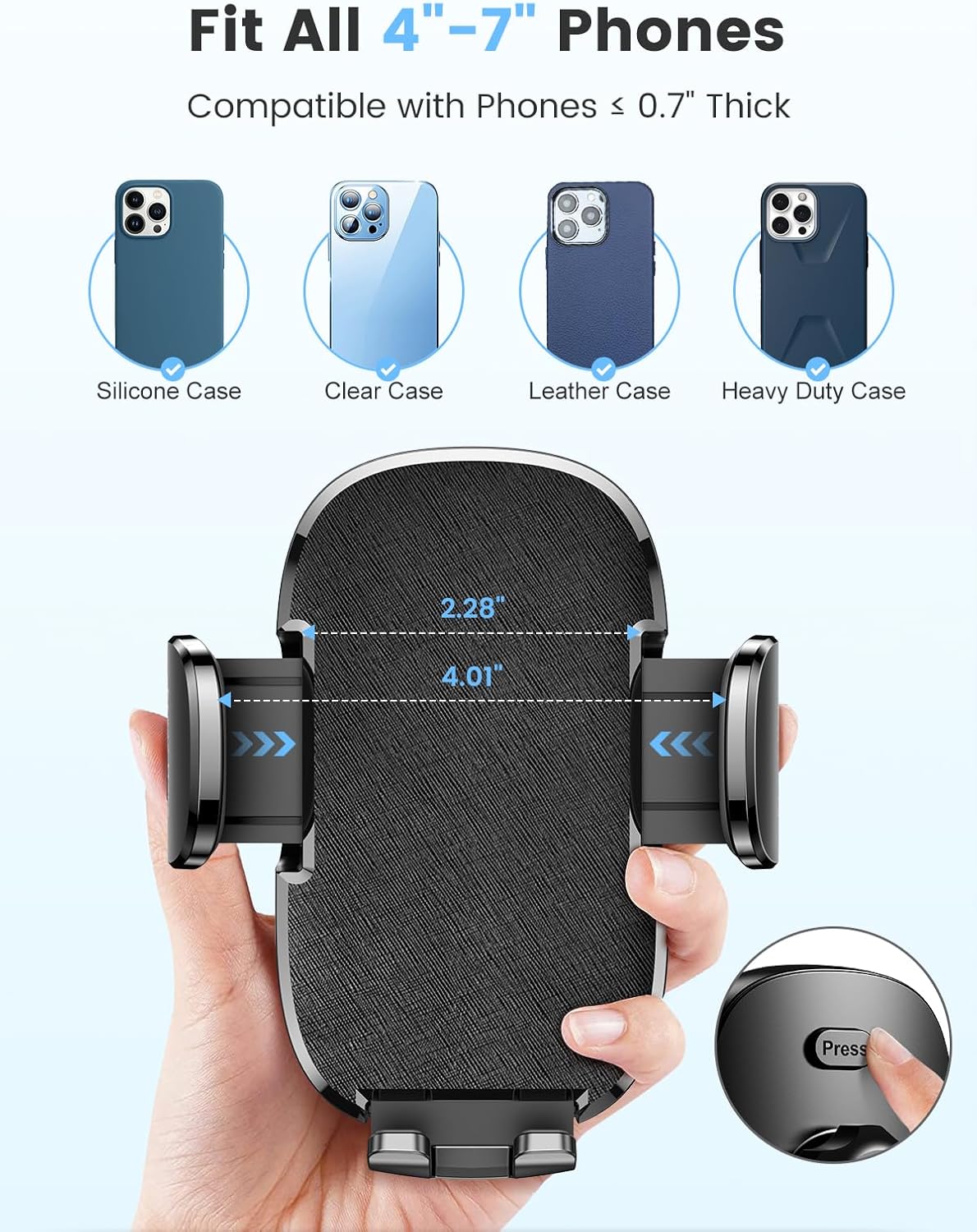 Car Phone Holder, Dual 360° Rotate Gooseneck Cup Holder Phone Mount for Car, Flexible Cell Phone Holder Car Compatible with iPhone 16 Pro Max/15/14/13/12/11, S25/S24/S23/S22, 4”-7” Phone