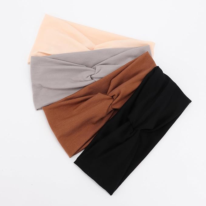 DRESHOW 8 Pack Headbands for Women Girls Vintage Leopard Headband Knotted Headwraps Criss Cross Hair Bands Accessories