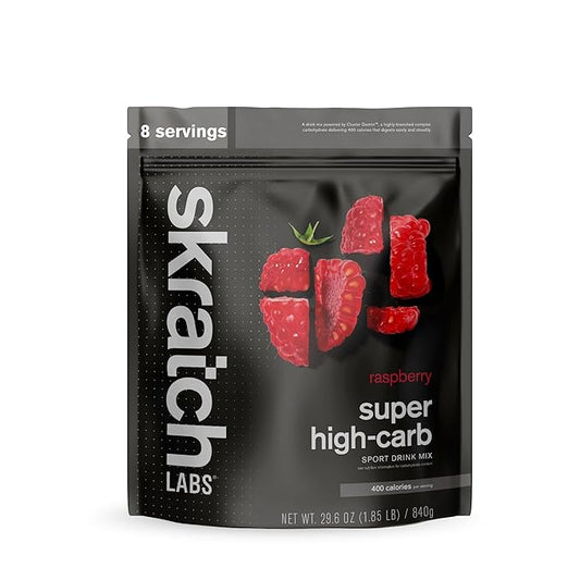 Skratch Labs Super High-Carb Hydration Powder | Carbohydrate Powder with Cluster Dextrin and Electrolytes | Endurance Energy Drink | Raspberry (840 Grams) | Non-GMO, Gluten Free, Vegan, Kosher
