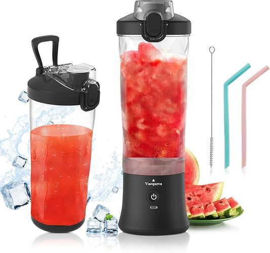 Portable Blender Cordless Personal Size Blender for Shakes and Smoothies 20oz USB Rechargeable individual Mini Blender Cup juicer for Kitchen Home Travel