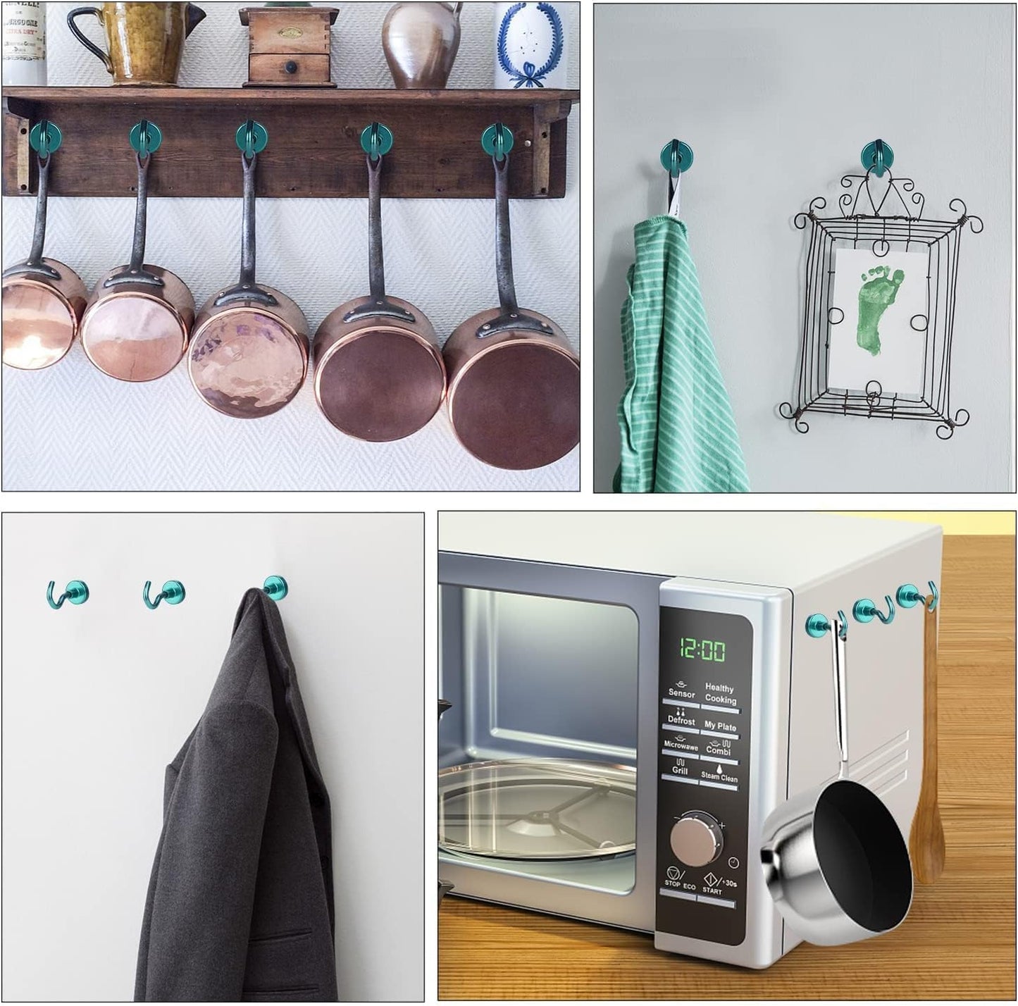 DIYMAG Magnetic Hooks, 25Lbs Strong Heavy Duty Cruise Magnet S-Hooks for Classroom, Fridge, Hanging, Cabins, Grill, Kitchen, Garage, Workplace and Office Etc, (20 Pack-Green)