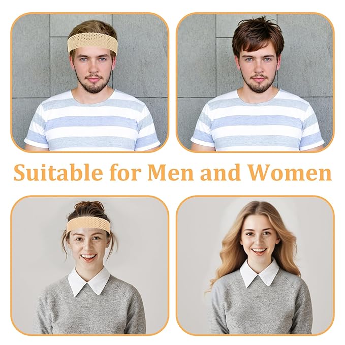 2 Pcs Silicone Wig Grip Band Adjustable, Elastic Wig Headbands, Fixed Non Slip Wigs Straps Women Men WigBands Sweat-Proof Hold WigCap Hairband for Keeping Wigs in Place(Skin Color)