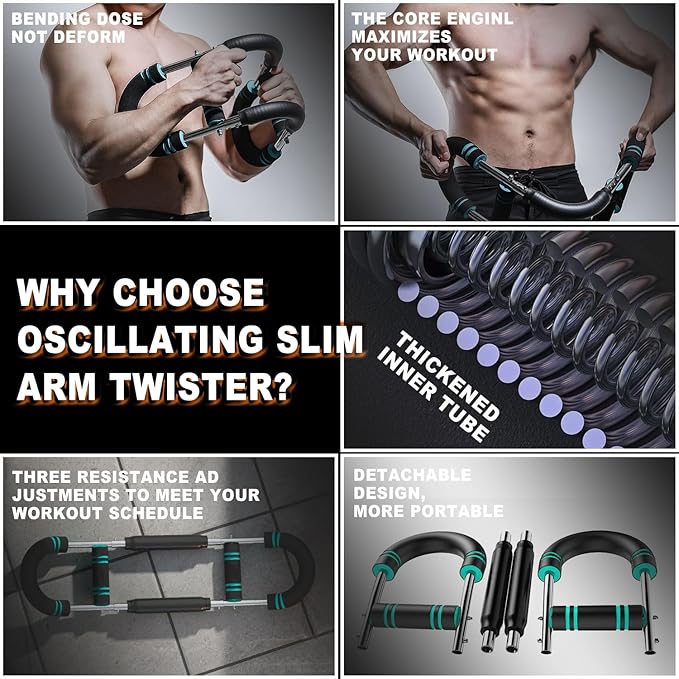 Ultimate Twister Arm Trainer, Adjustable Chest Workout Equipment, Arm Trainer for Men, Chest Trainer for Men, Shoulder Muscle Training, Portable Spring Resistance Home Fitness Equipment
