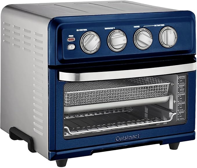 Cuisinart Air Fryer + Convection Toaster Oven, 8-1 Oven with Bake, Grill, Broil & Warm Options, Stainless Steel, TOA-70 (Navy Blue)