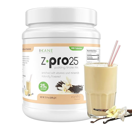 Z-Pro25 Protein Powder, 21.4 oz – 25g Casein & Whey Blend – Low-Carb, High-Protein Meal Replacement Shake – Muscle Recovery & Weight Management - 21 Vitamins & Minerals – Vanilla