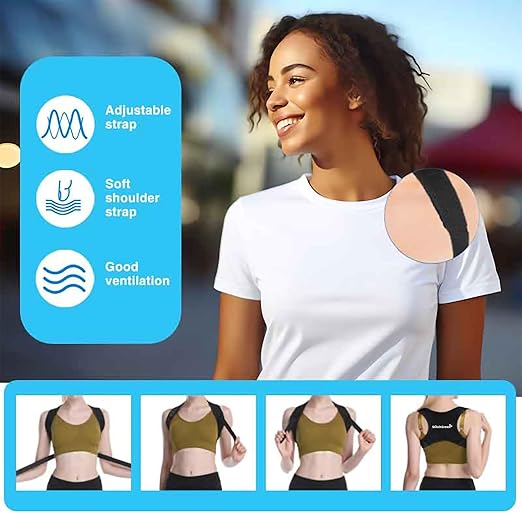 Posture Corrector for Men & Women, Breathable-Invisible Upper Back Brace Support, Posture Brace, Neck and Back Pain Relief, Shoulder Straightener, Upper Back Corrector