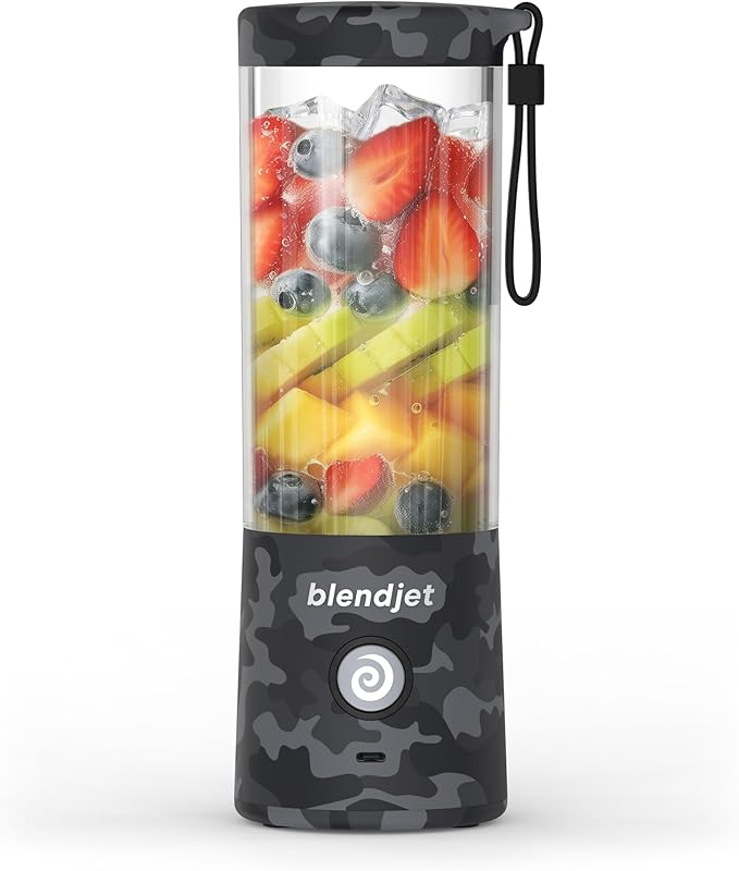 BlendJet Portable Blender for Smoothies & Shakes - 16oz BlendJet 2 - USB-C Rechargeable & Self Cleaning - Mini Travel Blender with Stainless Steel Blade (Urban Camo)