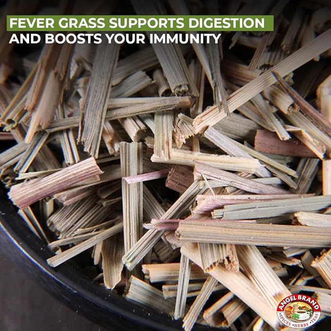 Angel Brand Fever Grass Tea Jamaican – 0.25 oz Pouch Pack of 3 – Dried Lemongrass Leaves for Herbal Tea and Infusions.