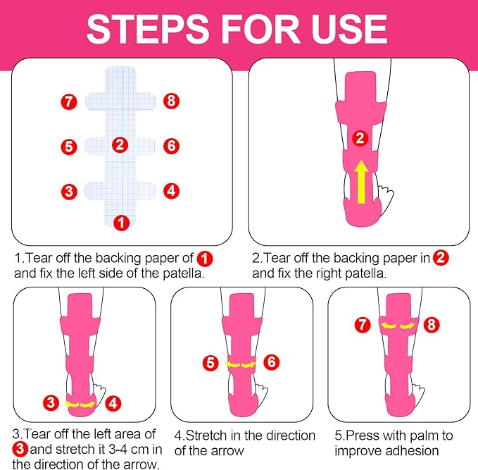 30 Pcs Achilles Tendonitis Kinesiology Tape Precut Achilles Tendon Ankle Tape Latex Free for Sprained Ankle Relief Muscle Support Foot Pain Athletic Sport (Hot Pink)