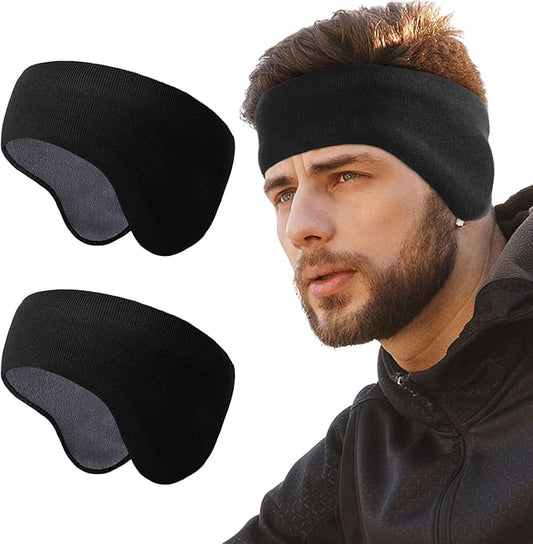 WTACTFUL Winter Double-Layer Fleece Ear Warmers Muffs Headband Ear Covers for Men Women Ski Running Cycling Hiking