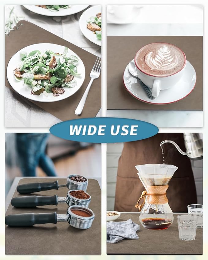 AMOAMI Coffee Mat Hide Stain Rubber Backed Absorbent Dish Drying Mat for Kitchen Counter - Brown, Fits Under Coffee Maker & Machine