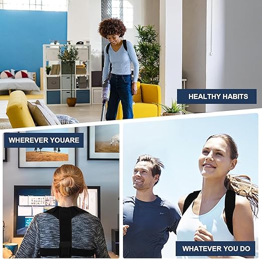 Posture Corrector for Women & Men, Adjustable & Breathable Upper Back Brace, Back Straightener Posture Corrector Support straightener, Providing Pain Relief from Lumbar