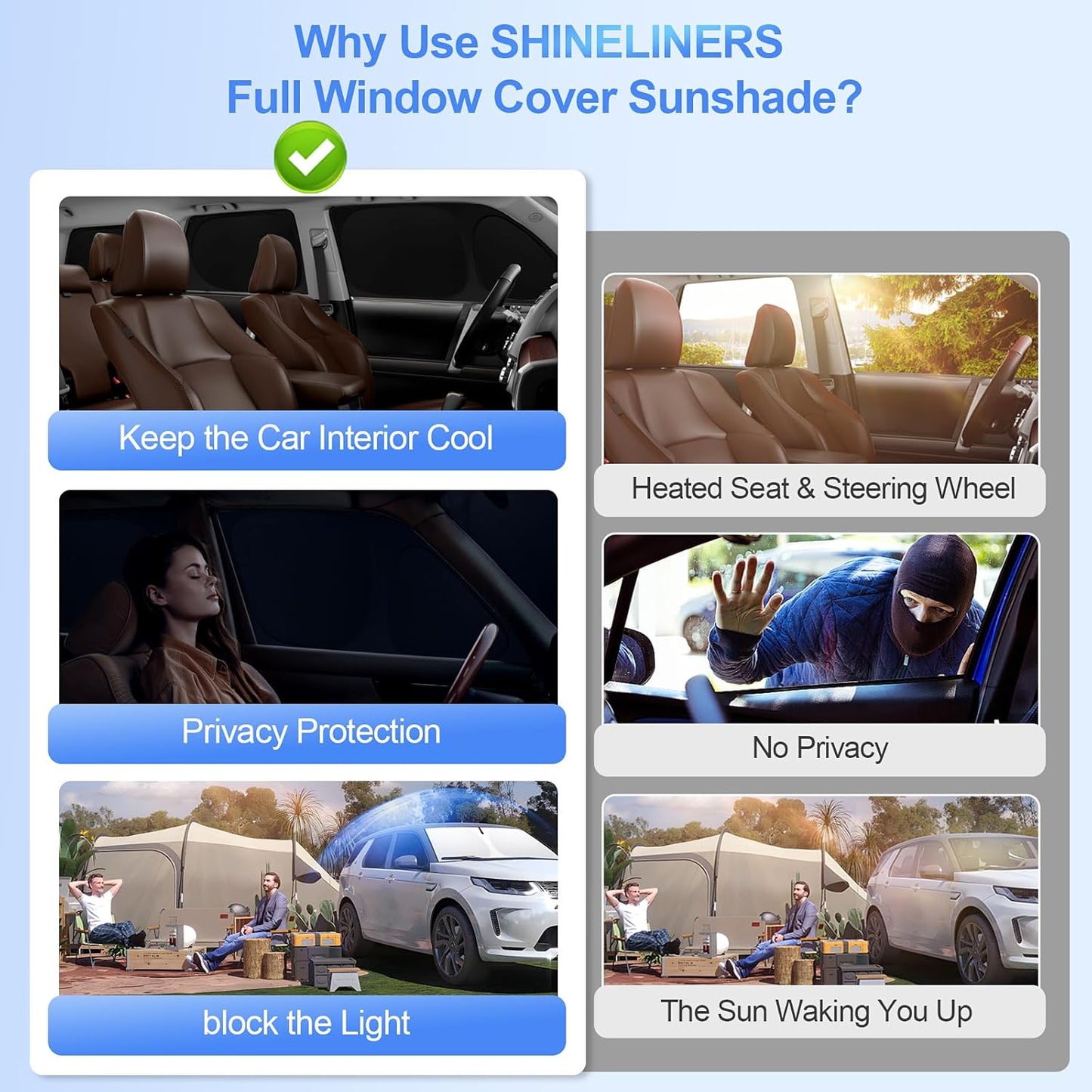 6pcs Car Window Shades for Toyota Tundra 2022-2025 Accessories,Windshield Side Rear Full Sunshade,Sun Visor UV Blocking, Privacy Protection and Blackout for Camping Outdoor