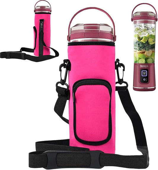 Storage Bag for Ninja Portable Blender Dust Cover Sleeve with Adjustable Shoulder for Ninja BC151NV/BC51NV/BC151BK/BC151CR/BC151EM/ BC151PR/BC151WH/BC155PS Blast Portable Blender (Rose)