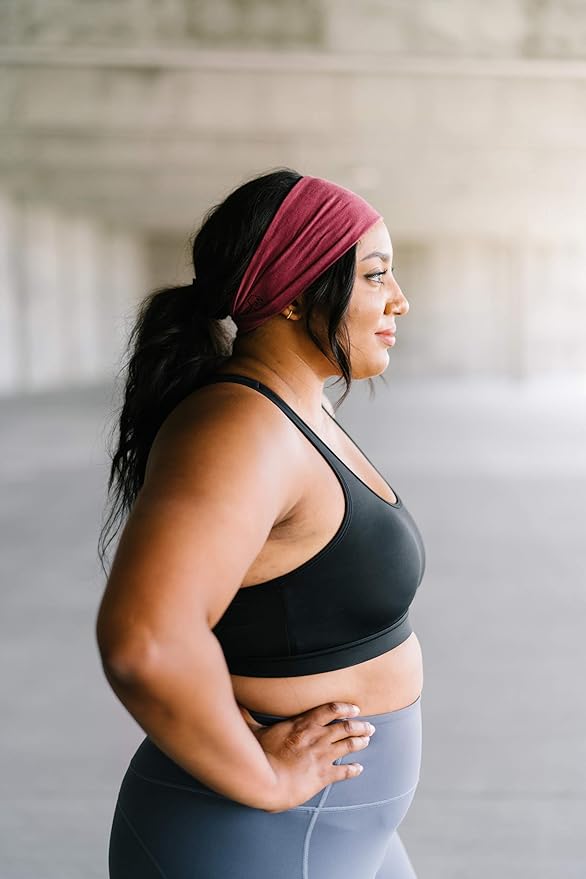 Maven Thread Headbands for Women - Wide Sports Headband for Running, Exercise, Gym, Athletic Workouts and Yoga, 4" Thick Non-Slip Sweatbands, 2Pack