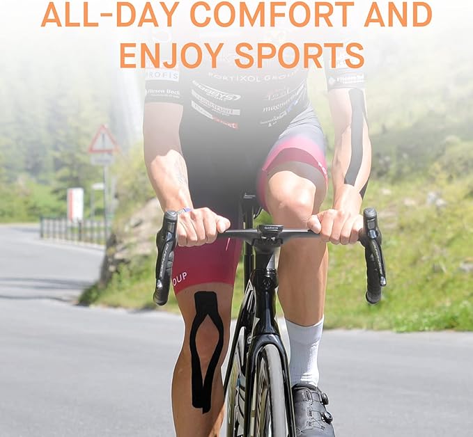 OK TAPE Kinesiology Tape, Regular Original Cotton Elastic Athletic Tape for Support and Recovery, Sports Tape Therapeutic Pain Relief, 2in×16.4ft Uncut Roll - Light Blue