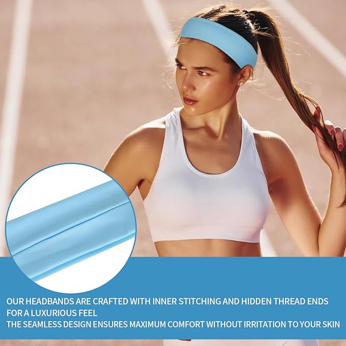 20 Pcs Headbands for Women Non Slip, Soft Milk Silk Cotton Cloth Hair Bands, Hair Accessories for Women, Workout Stretchy Head Bands for Women's Hair for Yoga Running Sports